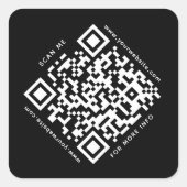 QR Code Business Scannable Bedrijf Modern Zwart Vierkante Sticker (Voorkant)