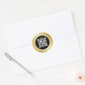QR Code Business Scannable Connect Black Gold Ronde Sticker (Envelop)