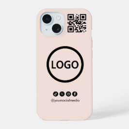 QR Code Business Social Media Blush iPhone 15 Case