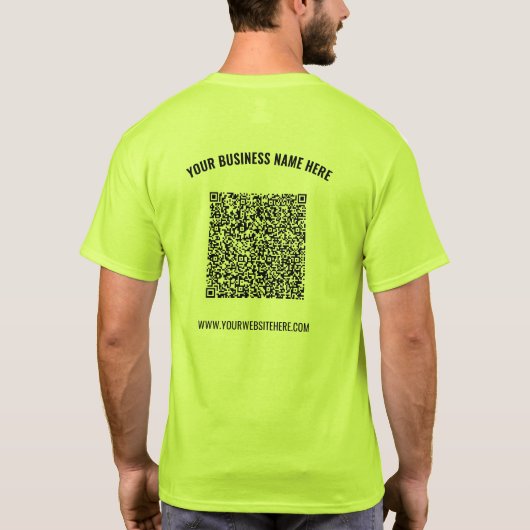 QR Code Business T-shirt Sjabloon met aangepaste t (Achterkant)