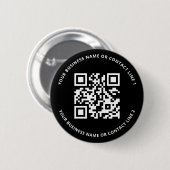 QR Code Business Template Black Ronde Button 5,7 Cm (Voorkant /achterkant)
