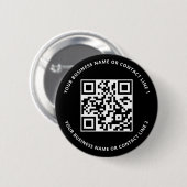 QR Code Business Template Black Ronde Button 5,7 Cm (Voorkant /achterkant)