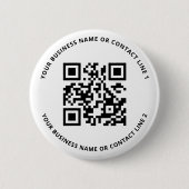 QR Code Business Template White  Ronde Button 5,7 Cm (Voorkant)