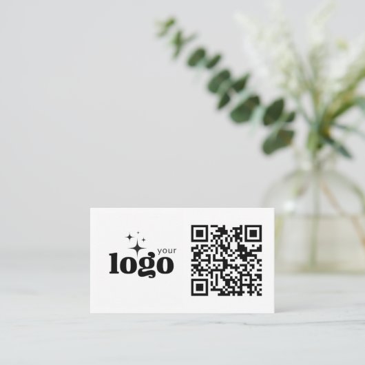 QR Code Business Uw Logo Hier Moderne Sjabloon Visitekaartje (Staand voorkant)
