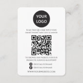 QR Code Business Website Scan Me Social Media Informatiekaartje (Voorkant)