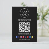 QR Code Business Website Scan Me Social Media Informatiekaartje (Staand voorkant)