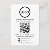 QR Code Business Website Scan Me Social Media Informatiekaartje (Voorkant)