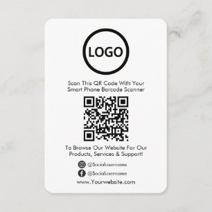 QR Code Business Website Scan Me Social Media Informatiekaartje