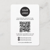 QR Code Business Website Scan Me Social Media Informatiekaartje (Voorkant)