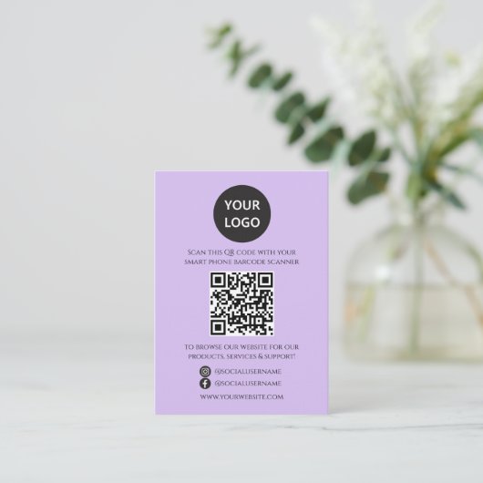 QR Code Business Website Scan Me Social Media Informatiekaartje (Staand voorkant)