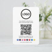 QR Code Business Website Scan Me Social Media Informatiekaartje (Staand voorkant)
