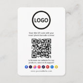 QR Code Business Website Scan Me Social Media Informatiekaartje (Voorkant)
