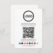 QR Code Business Website Scan Me Social Media Informatiekaartje (Voorkant / Achterkant)