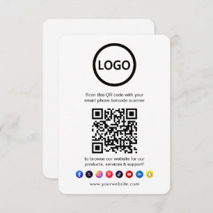 QR Code Business Website Scan Me Social Media Informatiekaartje