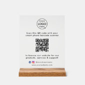 QR Code Business Website Scan Me Social Media Logo Acryl Bord (Voorkant)