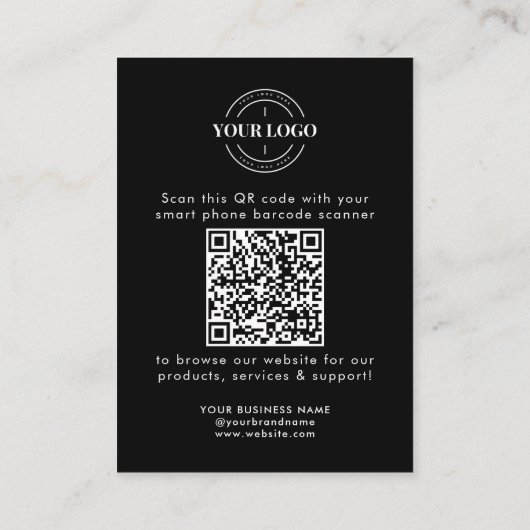 QR Code Business Website Scan Me Social Media Logo Visitekaartje (Achterkant)