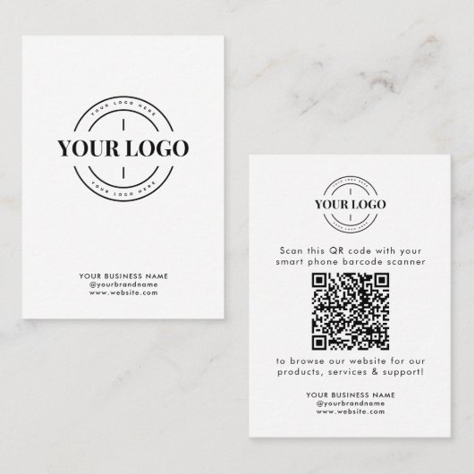 QR Code Business Website Scan Me Social Media Logo Visitekaartje (Voorkant / Achterkant)