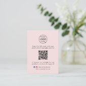 QR Code Business Website Scan me Sociale media Roz Visitekaartje (Staand voorkant)