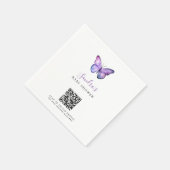 QR Code Butterfly Baby shower Foto's delen Servet (Hoek)