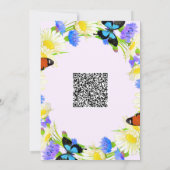 QR Code Butterfly Baby shower Uitnodiging Sjabloon (Achterkant)