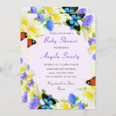 QR Code Butterfly Baby shower Uitnodiging Sjabloon (Voorkant / Achterkant)