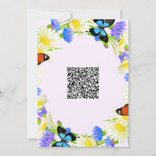 QR Code Butterfly Baby shower Uitnodiging Sjabloon