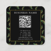 QR-code Butterfly Black Vierkante Visitekaartje (Achterkant)