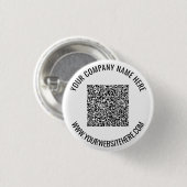 QR Code Button met aangepaste tekst - Uw kleuren (Voorkant /achterkant)