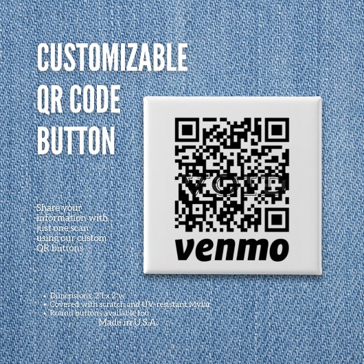  QR-code-Button Vierkante Button 5,1 Cm
