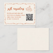 QR-code cadeau registratie Cutie Pie baby shower Informatiekaartje (Voorkant / Achterkant)