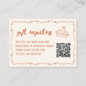 QR-code cadeau registratie Cutie Pie baby shower Informatiekaartje (Voorkant)