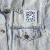 QR-code cadeaudoos met initialen register contant Vierkante Button 5,1 Cm (In situ)