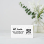 QR-code Cadeauregister Kaart invoegen (Staand voorkant)