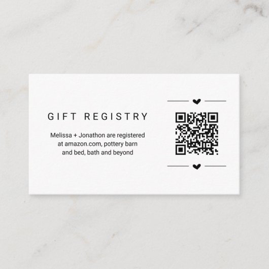 QR-code Cadeauregister Kaart invoegen (Voorkant)
