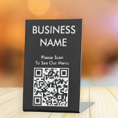 QR Code Cafe Big Print Menu Zwart Reclamebord Met Voetstuk