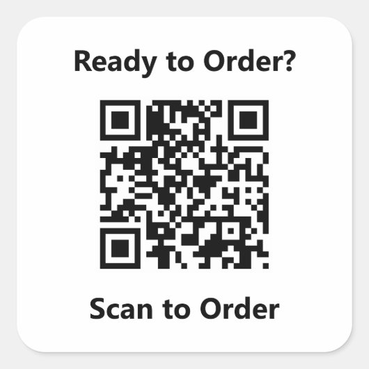QR Code Cafe Vierkante Sticker (Voorkant)