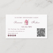 QR Code Cake Baker Polka Dot Chic Pink Business Visitekaartje (Achterkant)