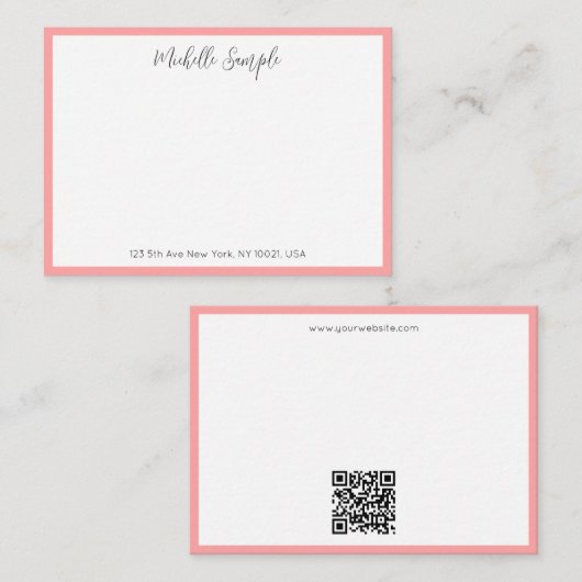 QR Code Calligrafie Script Naam Modern Sjabloon (Voorkant / Achterkant)