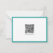 QR-code Calligrafie Script Naam Wit en Teal Notitiekaartje (Achterkant)