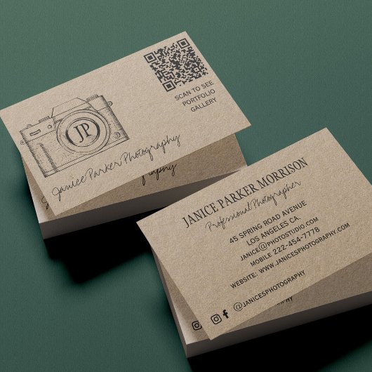 QR CODE camerafotograaf kraft Visitekaartje