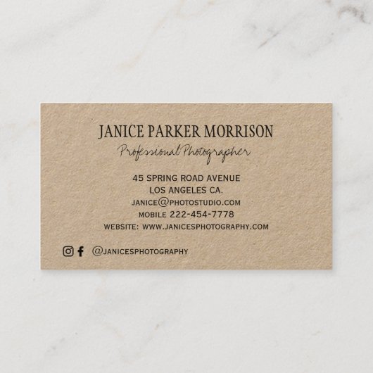 QR CODE  camerafotograaf kraft Visitekaartje (Achterkant)