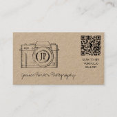 QR CODE  camerafotograaf kraft Visitekaartje (Voorkant)