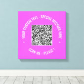QR Code Canvas Aftasten Info en Aangepaste Tekst (Insitu (Houten vloer))