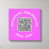 QR Code Canvas Aftasten Info en Aangepaste Tekst Afdruk (Voorkant)