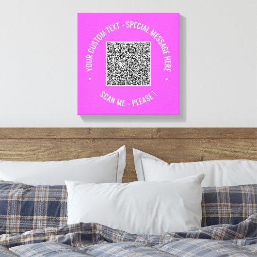 QR Code Canvas Aftasten Info en Aangepaste Tekst Afdruk (Insitu (Slaapkamer))