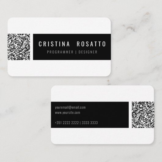 QR CODE CARD VISITEKAARTJE (Voorkant / Achterkant)