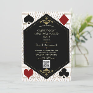 QR Code Casino Nacht Poker Kerstvakantie Kaart