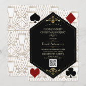 QR Code Casino Night Poker Christmas Holiday  Kaart (Voorkant / Achterkant)