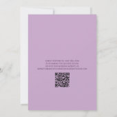 QR-code Casual Typografie Paars huwelijk Kaart (Achterkant)