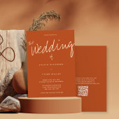 QR-code Casual Typografie verbrand Sinaasappel Kaart